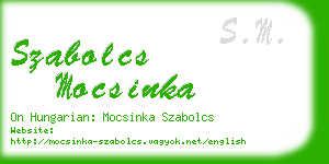 szabolcs mocsinka business card